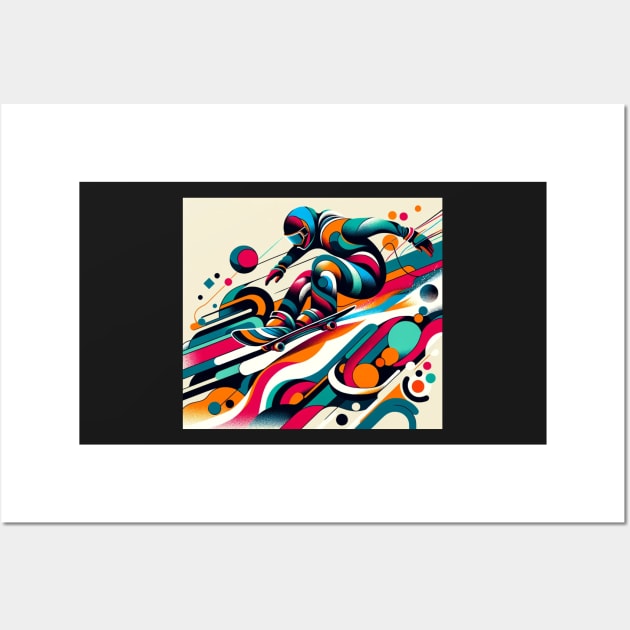 Cosmic Ride: Abstract Skateboarder Flow Wall Art by heartyARTworks